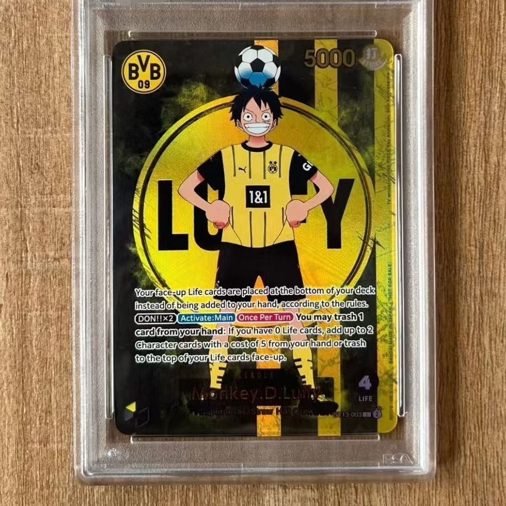 One Piece Luffy BVB Fan Made Custom Holo Card + Magnetic Display Case