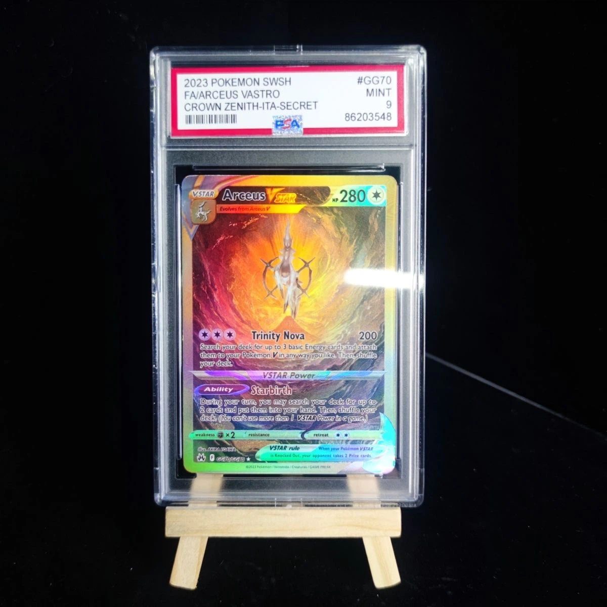 PSA 9 Arceus VSTAR Full Art #GG70 Pokemon Crown Zenith Secret Rare Graded Card
