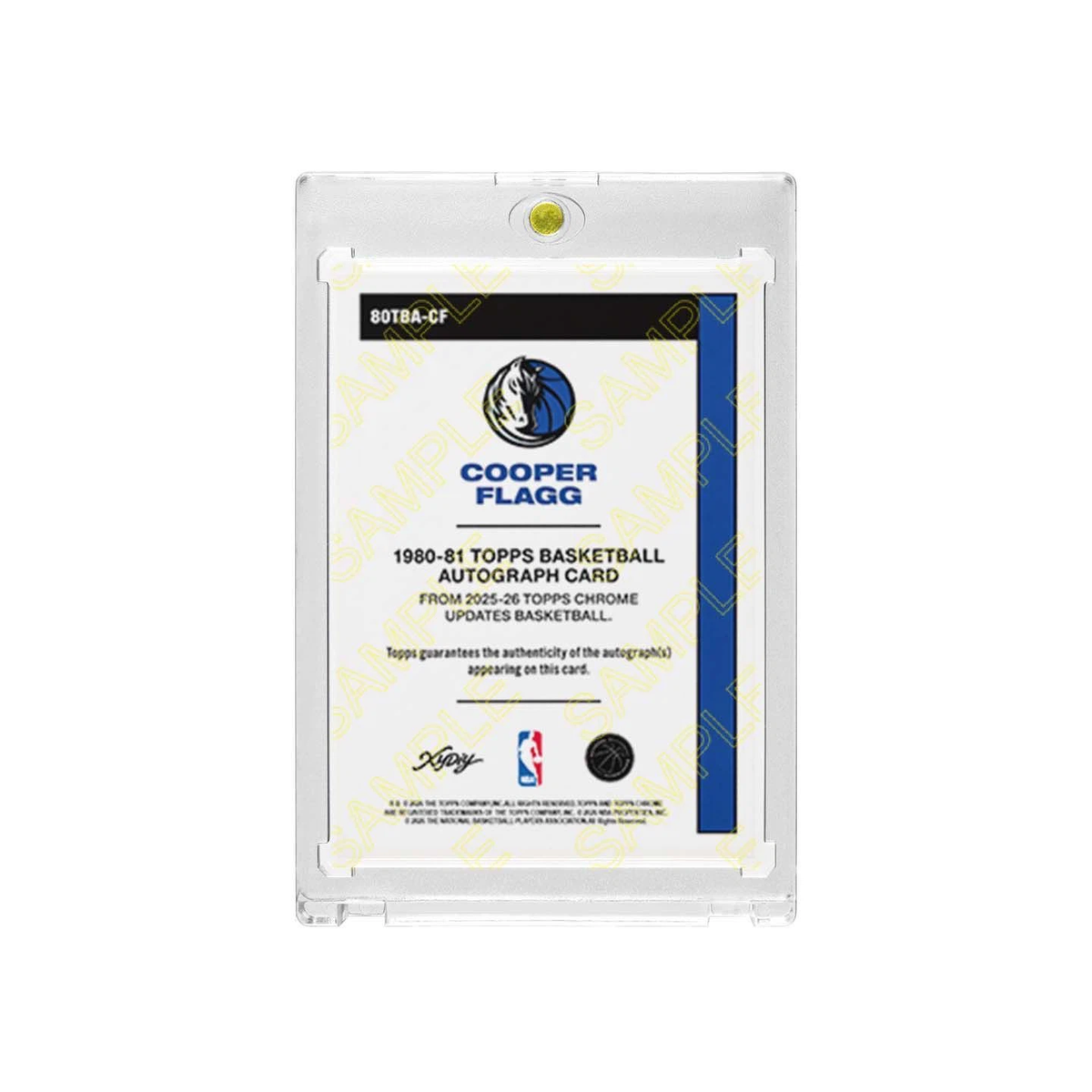 Mavericks Cooper Flagg Retro Rookie Basketball Card with Display Case