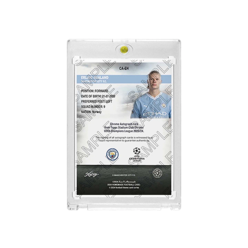 Erling Haaland RC Facsimile Signature Football Card Fan Made, With Magnetic Protective Card Case
