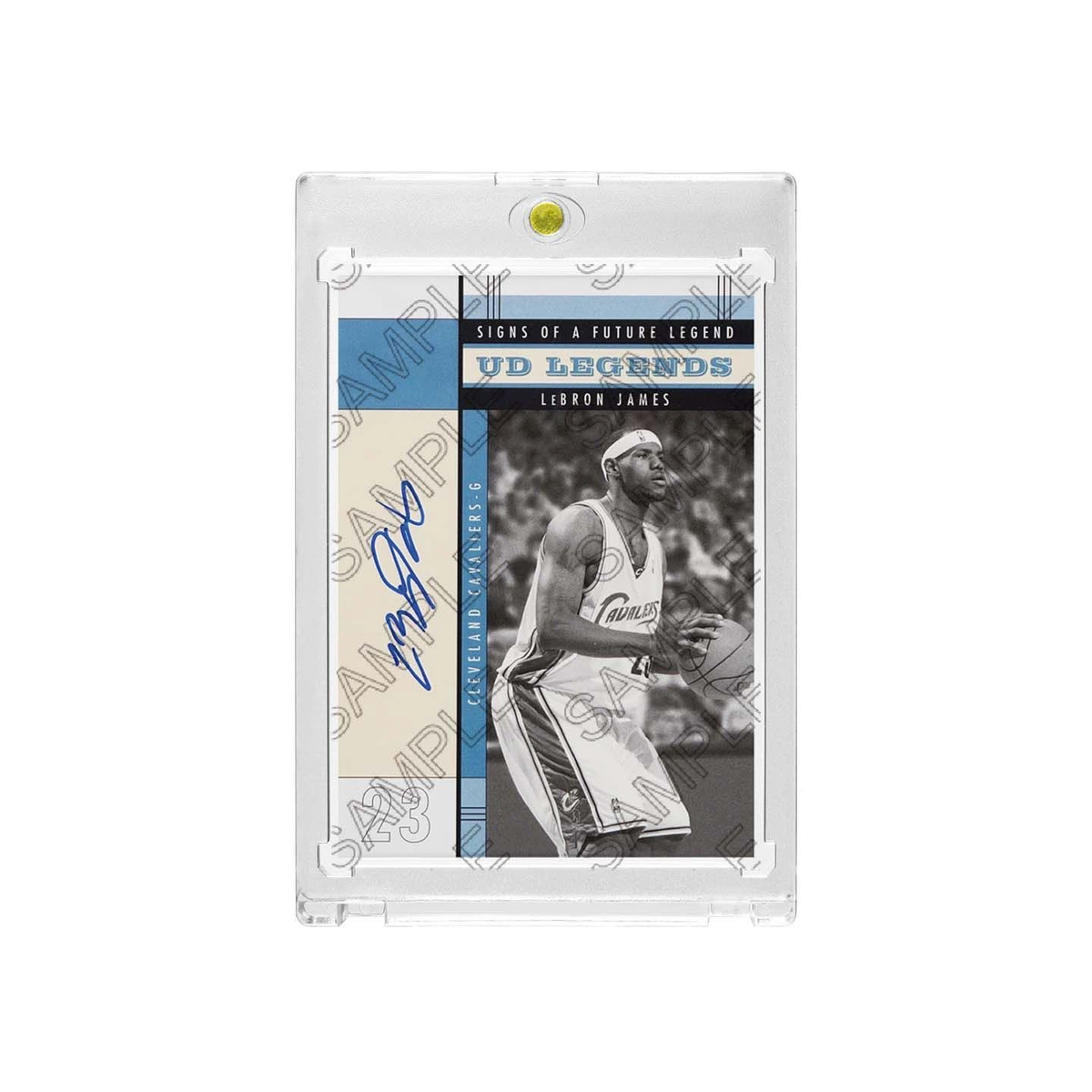 Cavaliers LeBron James Retro UD Legends Printed Signature Card with Display Case