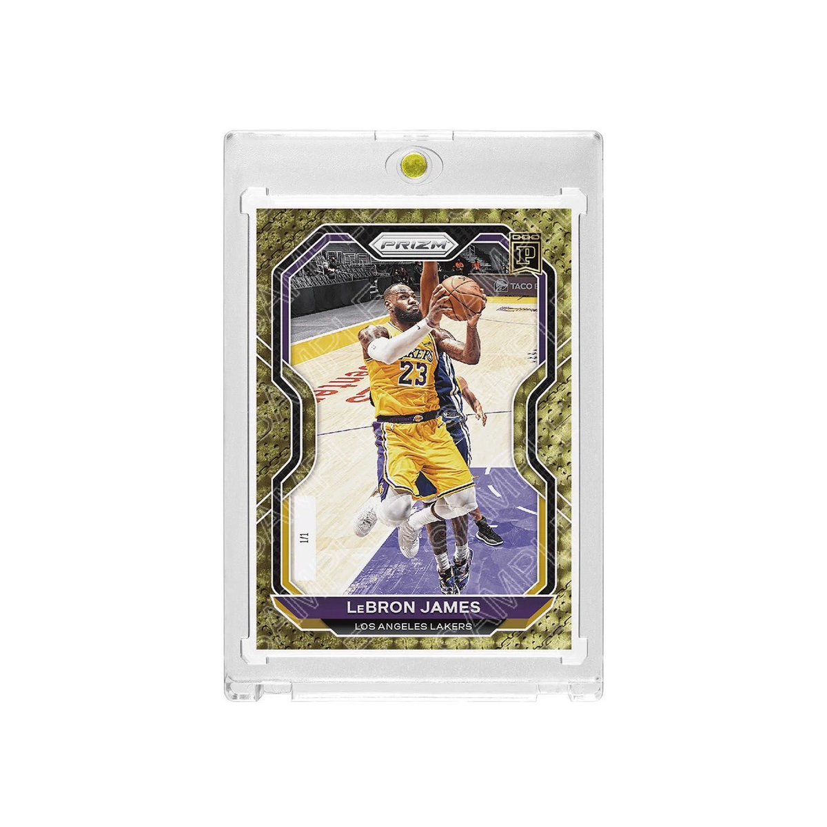 Lakers LeBron James Prizm Snake Pattern Refractor Card with Display Case