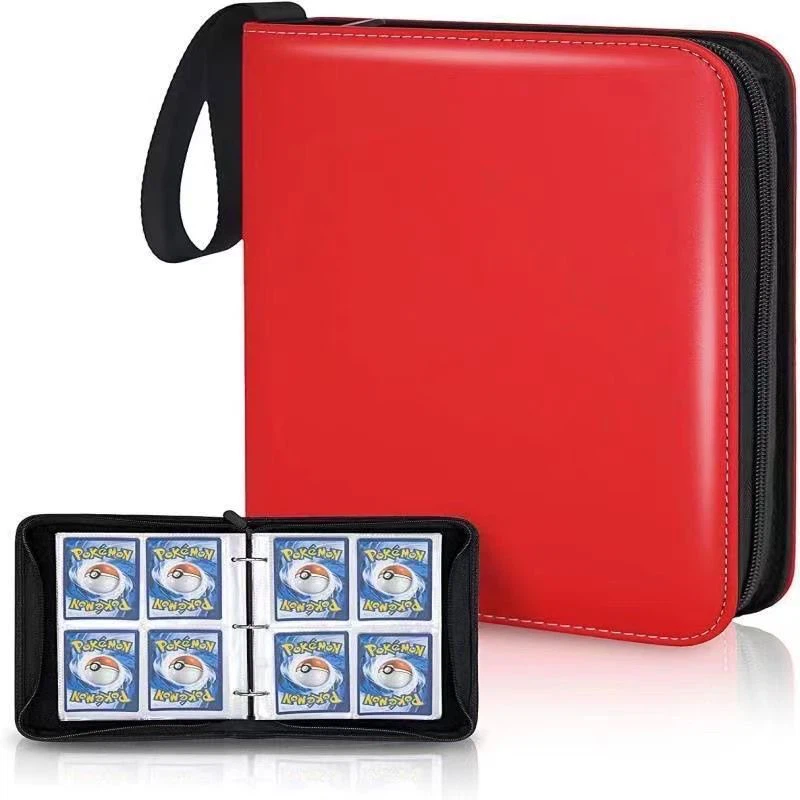PU Leather Zipper Card Binder, Large Capacity Trading Card Collection Album
