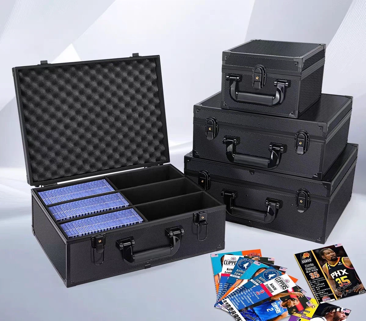 Lockable Portable Graded Card Slab Storage Box for PSA/BGS Graded Cards